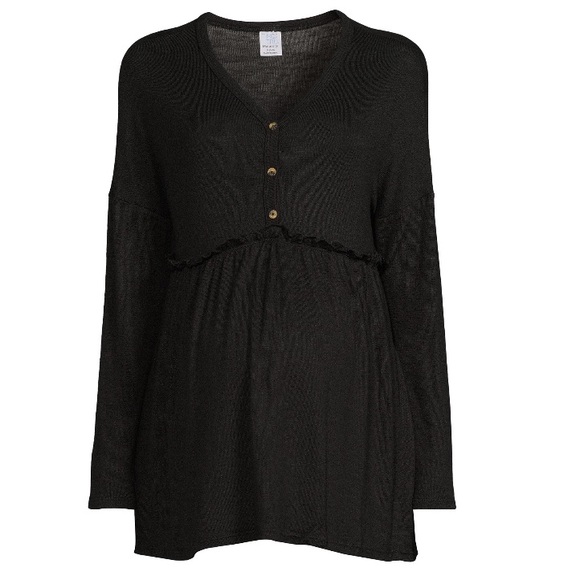 NWT Time and Tru Maternity Long Sleeve Henley Babydol - Picture 6 of 6